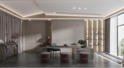 现代茶室3D模型下载